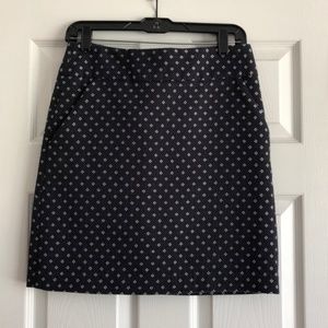 Ann Taylor Skirt Size 4P Navy and White